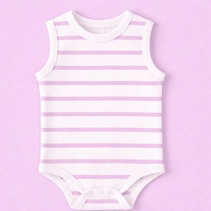 Traje sin Mangas para Bebé 100% Bambú, Tejido Interlock Suave, Transpirable, Agradable para la Piel, Ropa de Verano para Bebés, Unisex - Product Image 2