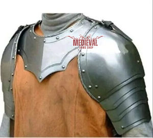 Armadura de Caballero Medieval de Acero Suave, Conjunto de Coraza y Espaldones, para Feria Renacentista, Hecho a Mano, Pulido, para Cuello, Brazo y Hombro, Armadura de Halloween - Product Image 4