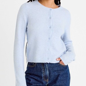 Distressed O-Neck Punk Style Breathable Sweater Women's <b>Goth</b> Aesthetic Button Up Streetwear USA Trending Ragged Knit Shirt - Product Image 5
