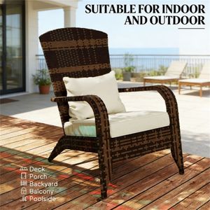 Silla de Terraza Color Crema con Respaldo para Jardín - Product Image 3