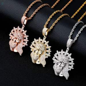 Pendentif Jésus en diamant de laboratoire de luxe, style hip-hop, serti de diamants, bijoux personnalisés de haute qualité - Product Image 5