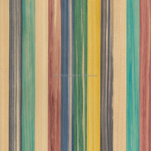 Placage de cyprès japonais Hinoki IRODORITAI teinté arc-en-ciel haute pression breveté, design japonais, texture lisse, coupé en tranches, 2000 mm - Product Image 1