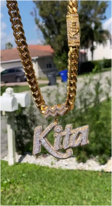 จี้ห้อยคอแบบกำหนดเอง CONCEPTION ชุบทอง 18K สไตล์ฮิปฮอป ประดับเพชร VVS มอยส์ซาไนต์ พร้อมชื่อสั่งทำ วัสดุเงินแท้ 925 - Product Image 4