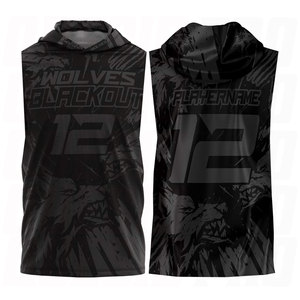 เสื้อเจอร์ซีย์ฟุตบอลแบบมีฮู้ด Blackout Dry Fit 7v7 แบบกำหนดเองได้ พร้อมลายธง 7on7  เสื้อกีฬาแบบ Sublimation  สามารถปรับแต่งได้ทุกอย่าง ทั้งโลโก้ หมายเลข และชื่อ - Product Image 1