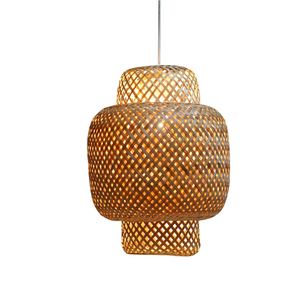 Abat-jour suspendu en bambou artisanal à 3 niveaux, lanterne en bambou tressé, couvercle de lustre, abat-jour de plafond écologique, vente en gros - Product Image 5
