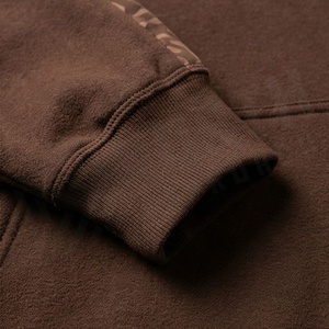 Survêtement à capuche marron pour homme, manches longues, couleur unie, vêtements de sport décontractés avec cordon de serrage et poches latérales, tenue d'automne - Product Image 6