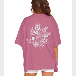 T-shirt ample et oversize pour femme, couleur unie, épaules tombantes, qualité supérieure, fabrication usine 2026, vente chaude - Product Image 2