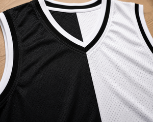 Camiseta de Baloncesto Unisex, Cuello en V, Sin Mangas, con Bloques de Color, Malla Transpirable, Poliéster, Corte Regular para Adultos, Todas las Temporadas - Product Image 3
