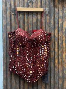 <b>Women's</b> Strapless Geometric Hollow Out Corset <b>Top</b> Sexy Clubwear <b>Tank</b> <b>Top</b> - Product Image 3