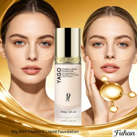 Fond de Teint Éclaircissant Imperméable Réparateur à l'Extrait de Tremella, PDRN, ADN de Saumon, Vitamine E, PGA – Estompe les Imperfections, Atténue les Rides, Hydratant