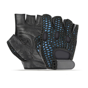Goatskin Leather Breathable Fitness Motorbike <b>Gloves</b> Adjustable Wristband Silicone Grip Sporty Wrist-Length <b>Touchscreen</b> <b>Gloves</b> - Product Image 4