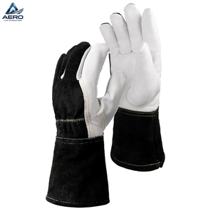 Premium Two-Tone Extended Safety Cuff Heavy-Duty Good Quality Fully Customized Made New Arrival Smooth Leather Work <b>Gloves</b> - Product Image 1