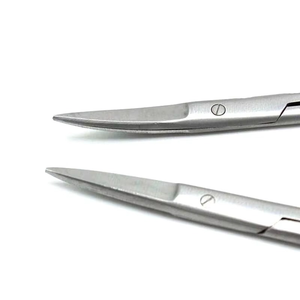 กรรไกรผ่าตัดคุณภาพสูง - สแตนเลสสตีล ใช้ซ้ำได้ คม/ทื่อ แบบตรงและโค้ง สำหรับการผ่าตัดทั่วไป - Product Image 2
