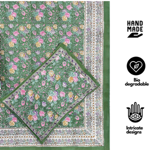 Premium Jaipur Handcrafted Cotton King Bedsheet 3 Pcs 200TC <b>Block</b> Printed Floral Design Soft Breathable Durable All Season Home - Product Image 2