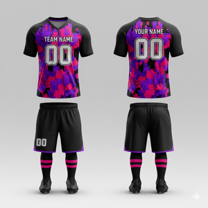 Conjunto de Uniforme de Fútbol de Verano al por Mayor, Transpirable, de Secado Rápido, 100% Poliéster, Jersey con Estampado Digital, Cuello Redondo, Manga Corta, Nombre del Equipo en la Parte Delantera - Product Image 6