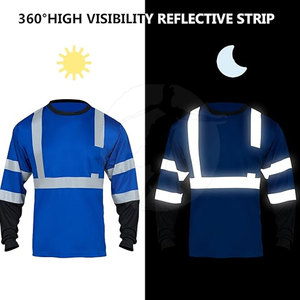 Factory Supply <b>Long</b> <b>Sleeve</b> High Visibility Workwear Breathable Material Reflective Detail For Field Workers Safety Shirt - Product Image 6