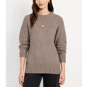 Nuevo Cárdigan de Punto Personalizado para Mujer, Cuello Alto, Acrílico Sólido, Transpirable, Antiarrugas, con Frente Largo - Product Image 2