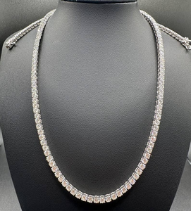 Moissanite Tennis <b>Necklace</b> Womens Iced Out Silver Chain Luxury Bridal Jewelry Sparkling <b>Statement</b> <b>Necklace</b> Gift - Product Image 1