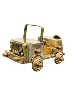 Miniature de Jeep vintage en laiton antique, objet décoratif pour la maison, le bureau, la table, figurine de voiture décorative, cadeau - Product Image 1