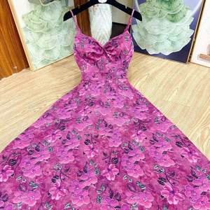 Vestido Maxi Elegante y Sencillo para Mujer, Lavable, Cómodo, Informal, Formal, con Cintura Natural, de Seda Tejida, Manga Corta - Product Image 5