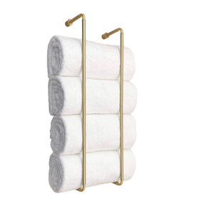 Porte-serviettes moderne en laiton sur pied à barre unique pour la maison, les hôtels et les salles de bain – Support à serviettes fait main en promotion - Product Image 4