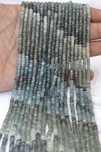 Musgo natural aguamarina facetada Rondelle forma cuentas musgo aguamarina para la fabricación de joyas - Product Image 5