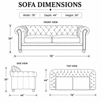 Vietnam Fabrik Echtes Leder Gepolstertes Umweltfreundliches 2-Sitzer Schlafsofa Schaumstoffkissen Modernes Wohnzimmer Villa Lager Park