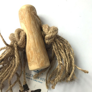 ของเล่นไม้สำหรับสุนัขพร้อมพู่เชือก วัสดุธรรมชาติทนทานสำหรับใช้ในร่ม สไตล์เรียบง่าย อุปกรณ์สำหรับสัตว์เลี้ยง - Product Image 6