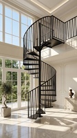 Escalier en colimaçon en fer forgé, rampes tubulaires résistantes à la rouille, montage facile DIY, design moderne pour balcon, utilisation intérieure/extérieure