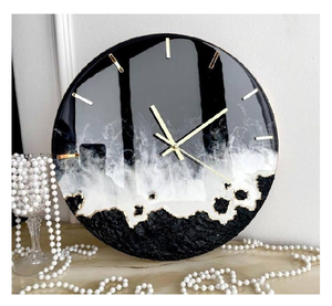 Resin Digital <b>Wall</b> <b>Clock</b> Cartoon <b>Blue</b> Green Design Modern Quartz Silent Battery Powered Office 15mm Thick Plate Two-piece - Product Image 1