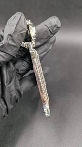 Pendentif de luxe en argent 925 avec lettre N en moissanite, fleur en diamant sur le dessus, taille brillant rond, micro-incrustation, cadeau unisexe - Product Image 4