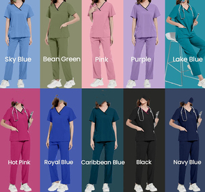 Custom Logo Stretch Uniform Medical <b>Scrubs</b> <b>Sets</b> for Men Women Fashion Hospital Uniforms Nurse Beauty Dental Salon Work Clothes - Product Image 4