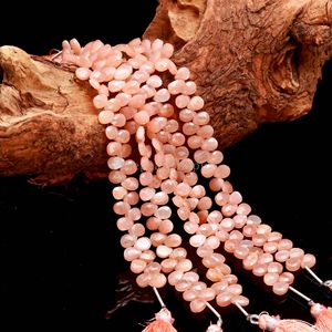 Natural <b>Peach</b> Moonstone Faceted Pear Briolette Beads 5x7mm Moonstone Wholesale Bulk Gemstone Bead Strand 6 Inch Jewelry Making - Product Image 5