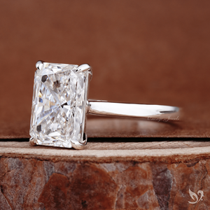 3 Ct Radiant Cut Lab Grown Diamond <b>Ring</b> <b>Statement</b> Solitaire Engagement <b>Ring</b> in 10k White Gold - Product Image 4