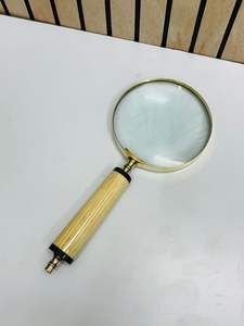 Lupa de mano de latón de 4'' con mango de hueso |   Lupa óptica de cristal vintage (no plegable) - Product Image 6