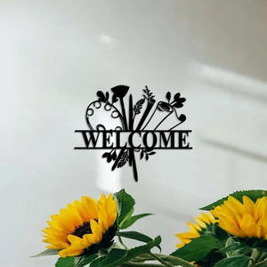 Decoración de Pared Moderna de Metal con Letras de Bienvenida para Entrada, Letrero Decorativo de Bienvenida para Colgar en la Pared, Decoración Rústica para Puerta de Casa - Product Image 1