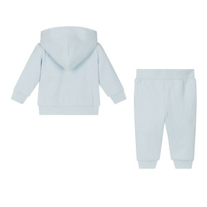 Pantalones Deportivos de Algodón Azul Claro para Bebés, Cintura Elástica, Diseño Casual Simple, para Primavera - Product Image 3
