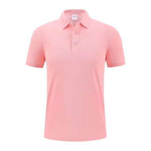 เสื้อโปโลผู้ชายแขนสั้นสีน้ำเงิน ผ้าถัก สีพื้น ติดกระดุมด้านหน้า ทรงปกติ - Product Image 3