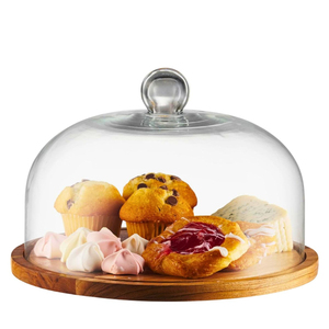 Round Glass Dome <b>Cake</b> <b>Stand</b> with Metal Base and Beaded Feet Reusable Display Cover for Desserts Handmade On Sale - Product Image 6