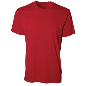 T-shirt rouge uni à col rond et manches courtes pour homme, en coton doux, décontracté, basique, léger, respirant, pour l'été, à porter au quotidien, vente en gros - Product Image 1