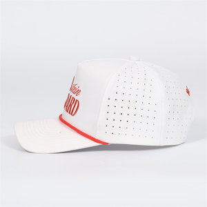 Hats With Custom Logo 5 Panel Baseball Caps Adjustable Nylon Laser Cut Fabric Perforated Hats - Product Image 5