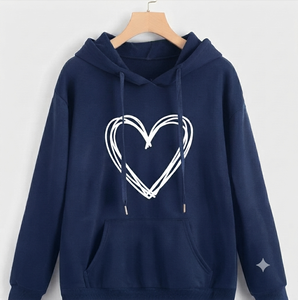 Sudadera con Capucha Gris para Mujer, Marca White Bird Express, Estilo Casual, Manga Larga, con Cordón Ajustable y Bolsillo Tipo Canguro, 100% Algodón - Product Image 6