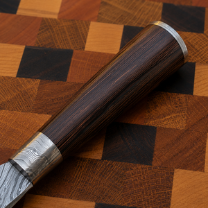 Couteau de chef artisanal en acier Damas avec manche en bois, couteau de cuisine professionnel de style japonais, couteau de cuisson à lame pleine - Product Image 4