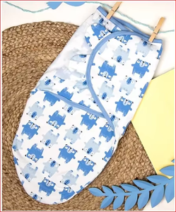 Couverture d'emmaillotage pour bébé en mousseline 100% coton |   Couverture pour nouveau-né douce et respirante |   Couverture légère imprimée pour bébé, idéale pour la crèche - Product Image 3