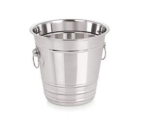 Seau à glace en acier inoxydable pour vin (3 anneaux au fond) 21CM Finition chromée polie miroir Écologique Certifié CE Bar - Product Image 3