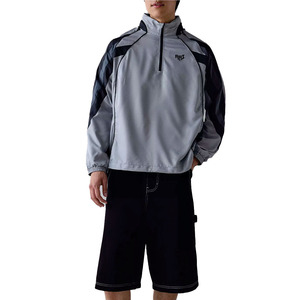 OEM Men Quarter Zip Performance Pullover Lightweight Windbreaker <b>Jacket</b> OEM Sports Sleeve less Option Windbreaker Men's <b>Jackets</b> - Product Image 2