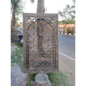 Handcrafted Acacia Wood Jali <b>Wall</b> <b>Panel</b> - Traditional Indian Wooden <b>Wall</b> Art - Product Image 4