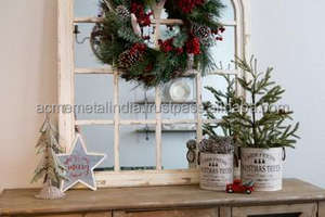 Seau rond en étain blanc galvanisé avec design tendance parfait pour les célébrations abordables et la décoration de cadeaux pour la maison - Product Image 3