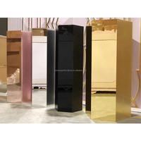 PVC acrylique fête décoration Offre Spéciale cylindre rond plinthe or Dessert Table support mariage décoration affichage piédestal