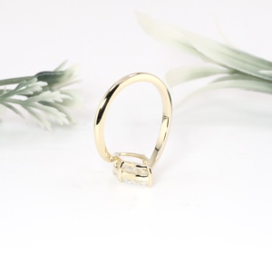 Classic Yellow Gold Marquise Cut Lab Grown Diamond Bypass <b>Ring</b> <b>Plain</b> Solitaire Wrap Band Fine Engagement Jewelry For Women - Product Image 2